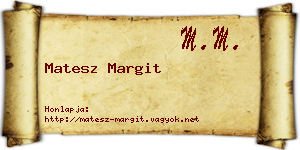 Matesz Margit névjegykártya